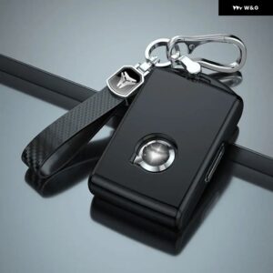 車用キーケースカバー リモートキーフォブ キー チェーン ボルボ XC90 XC60 S90 V90 - shell keychain Black