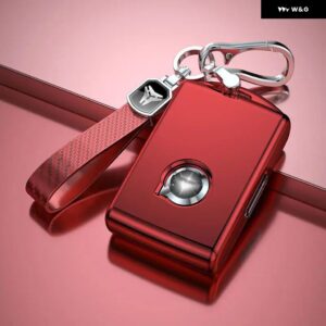 車用キーケースカバー リモートキーフォブ キー チェーン ボルボ XC90 XC60 S90 V90 - shell keychain Red