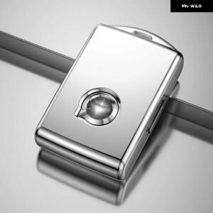 車用キーケースカバー リモートキーフォブ キー チェーン ボルボ XC90 XC60 S90 V90 - Silver