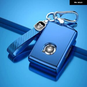 車用キーケースカバー リモートキーフォブ キー チェーン ボルボ XC90 XC60 S90 V90 - shell keychain Blue