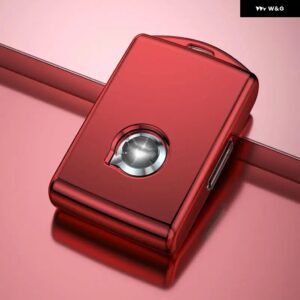 車用キーケースカバー リモートキーフォブ キー チェーン ボルボ XC90 XC60 S90 V90 - red