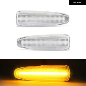 三菱 ランサー ギャラン アウトランダー ASX ミラー ジュ アトラージュ LED サイドマーカーランプ アンバー サイドフェンダー ウィンカーライト - Clear Normal Amber