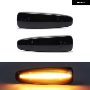 三菱 ランサー ギャラン アウトランダー ASX ミラー ジュ アトラージュ LED サイドマーカーランプ アンバー サイドフェンダー ウィンカーライト - Smoked Normal Amber