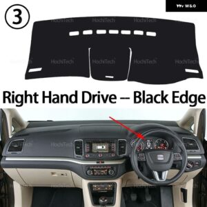 自動車 ダッシュボード カバー ダッシュマットボード パッド カーペット ダッシュマット 紫外線防止マット シート アルハンブラ 2012-2021 左 右ハンドル - Right Hand Black