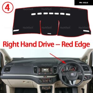 自動車 ダッシュボード カバー ダッシュマットボード パッド カーペット ダッシュマット 紫外線防止マット シート アルハンブラ 2012-2021 左 右ハンドル - Right Hand Red Edge