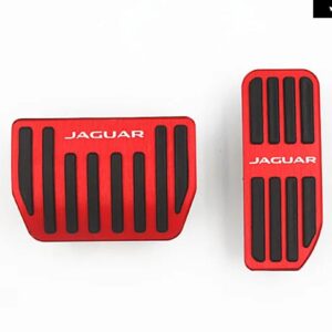 ブレーキ アクセル 燃料 車ペダル ジャガー XE XF F-PACE 2015 - 18 アルミ 合金 フットレスト スロットル ブレーキペダル 2個 - red