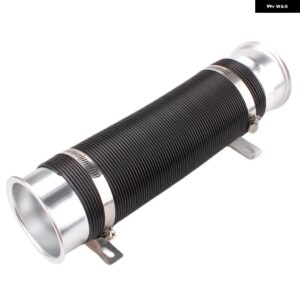 汎用 76MM 車用 コールドエア ターボ吸気インレット パイプ フレキシブルダクト チューブ ホース コールドフィードダクト パイプ RS-BOV090 - Silver