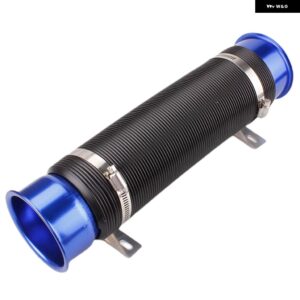 汎用 76MM 車用 コールドエア ターボ吸気インレット パイプ フレキシブルダクト チューブ ホース コールドフィードダクト パイプ RS-BOV090 - BLUE2