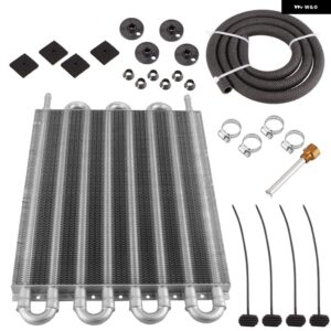 4/6/8列 オイルクーラー キット ラジエーター アルミ車トランス ミッション プレートフィン オイルクーラー オート マニュアル ラジエーター - 8 Row Silver