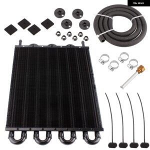 4/6/8列 オイルクーラー キット ラジエーター アルミ車トランス ミッション プレートフィン オイルクーラー オート マニュアル ラジエーター - 8 Row Black