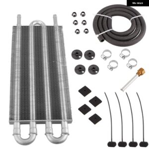 4/6/8列 オイルクーラー キット ラジエーター アルミ車トランス ミッション プレートフィン オイルクーラー オート マニュアル ラジエーター - 4 Row Silver