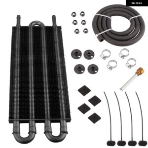 4/6/8列 オイルクーラー キット ラジエーター アルミ車トランス ミッション プレートフィン オイルクーラー オート マニュアル ラジエーター - 4 Row Black
