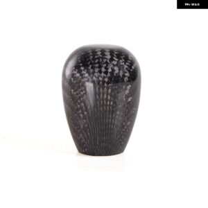 汎用 カーボンオーバル マニュアル ギア シフト ノブ アダプター 付きほとんど車 装飾 クラシック スタイル RS-SFN105 - black