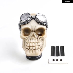 汎用 カー ギア シフト ノブ スカルヘッド 樹脂ギア マニュアル トランス ミッション ギア シフト ノブ シフター レバー RS-SFN044 - Diamglass