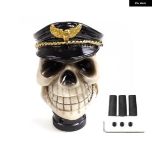 汎用 カー ギア シフト ノブ スカルヘッド 樹脂ギア マニュアル トランス ミッション ギア シフト ノブ シフター レバー RS-SFN044 - blackhat