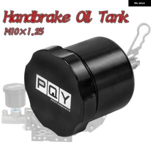 アルミ製車用 油圧 式ドリフトラリーハンドブレーキオイルタンクフルード リザーバー EブレーキVR4611 - black PQY logo