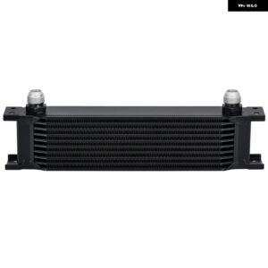 アルミ 汎用 エンジン トランス ミッション AN10 オイルクーラー 10列シルバー/ブラックVR7010 - black
