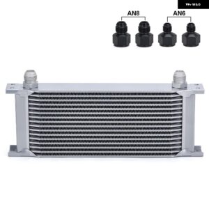 16列 AN-10AN 汎用 エンジン トランス ミッション オイルクーラー VR7016 - with 4 fitting4
