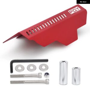 アシュアランス オルタネーター プーリー ベルトカバー スバル WRX STI 02-17 レッド/ブラック - RED WITH PQY LOGO