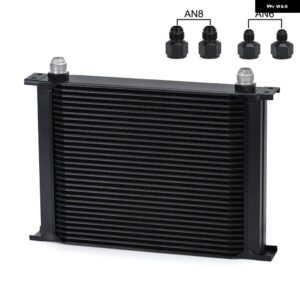 30列 オイルクーラー 汎用 エンジン トランス ミッション オイルクーラー キット AN10 10 AN PQY7030 - Black With 2AN6 2AN8