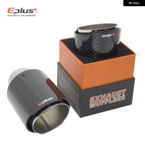 車用 光沢カーボン マフラーチップ 排気 システム パイプ マフラー ノズル 汎用 ストレート ステンレス シルバー - 51mm-76mm