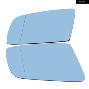 ブルーサイドバックミラー ガラスヒーター曇り止めサイドウィングミラー レンズ BMW E60 E61 2003-2010 E63 E64 2004-2011カーアクセサリー - Blue glass Pair