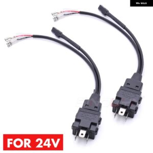 SINOLYN 12V 24V H4 ソケットコネクタリレーワイヤ LED 電球 ランプ BI LEDプロジェクターレンズ ライト H4配線 カーアクセサリー - For 24V