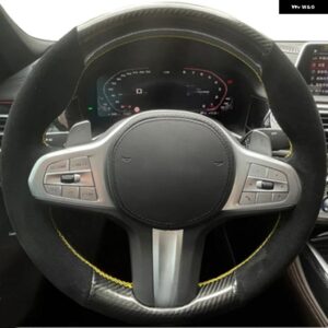 滑り止めスエードカー ステアリングホイール カバー BMW M スポーツ G30 G31 G32 G20 G21 G11 G12 G14 G15 G16 X3 G01 X4 G02 X5 G05 X7 G07 - style 3