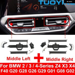 車フロントミドルセンターACベント グリル クリップ スライダー リペアキット BMW 2/3/4シリーズ X3 X4 F40 F44 G20 G28 G26 G29 G01 G08 G02 - Middle Left Right