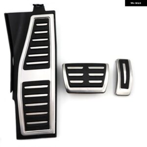 ステンレス 製AT車ペダル アウディ A8 D5 2018 - 22 アクセル ブレーキ穴 あけ不要 滑り止めペダルカバー パーツ - 3PCS