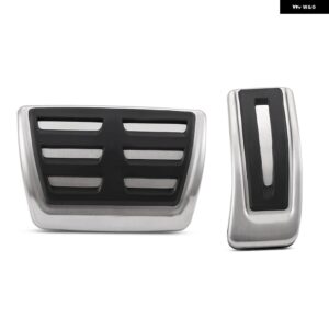 ステンレス 製 AT MT 車用ペダルカバー アウディ A3 8V 2014 - 20 燃料ブレーキ 滑り止め フットレスト ペダル パッド - 2PCS