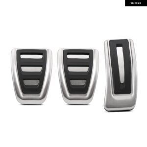 ステンレス 製 AT MT 車用ペダルカバー アウディ A3 8V 2014 - 20 燃料ブレーキ 滑り止め フットレスト ペダル パッド - 3 PCS