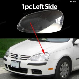ヘッドライト カバー VW ゴルフ 5 MK 5 ジェッタ A5 GT GTI R32 2005-09 クリア ハウジング フロント ヘッドライト レンズ シェル ガラスランプカバー - 1pc Left Side