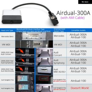BLUETOOTH対応カーキット アダプター アウディ 2004-2009MM I AMI 2G 3G IPOD ミュージックレシーバー インターフェース AIRDUAL モジュール - Airdual-300A