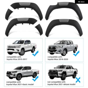マッドガード フェンダーフレア ホイールアーチ トヨタ ハイラックス レボ 2015-2020 2021-2023 モデル 4X4 車用カーパーツアクセサリー 6個 - 2015-2023