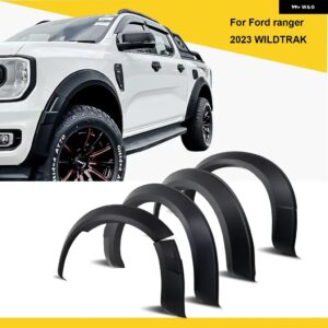 マットブラックフェンダーフレアホイールアーチエクステンション フォード レンジャーネクストジェン2022 2023ワイルド トラック ワイルド トラック -X - no sensor hole