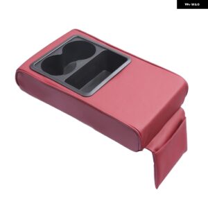 自動車用 アームレスト クッション アームレスト カップ ホルダー リア用 肘掛け サポート 強化 車用 アームレスト ホルダー 車両用アーム クッション 収納 - red