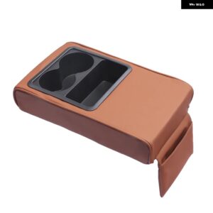 自動車用 アームレスト クッション アームレスト カップ ホルダー リア用 肘掛け サポート 強化 車用 アームレスト ホルダー 車両用アーム クッション 収納 - brown