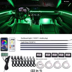 22IN1 ダイナミックアクリル LED ストリップ 車内 LED ライト ワイヤレス APP リモコン 付き DREAMCOLOR 車内ライトキット - 22 in 1 Not Rainbow