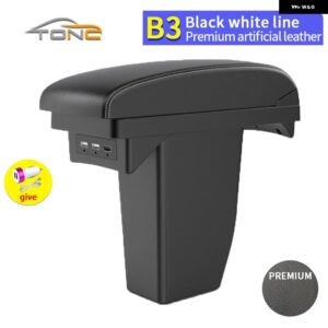 プジョー 2008 アームレスト ボックス レトロパーツ 内装詳細 センター 収納 ボックス カーアクセサリー スペシャル カー アームレスト アーム USB - B3Premium White line