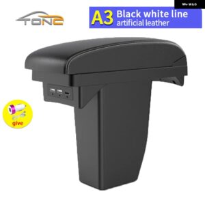 プジョー 2008 アームレスト ボックス レトロパーツ 内装詳細 センター 収納 ボックス カーアクセサリー スペシャル カー アームレスト アーム USB - A3 White line