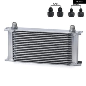 19列 汎用 英国タイプアルミ エンジン トランス ミッション オイルクーラー 10ANメス-8AN 6ANオスフィッティング アダプター 付きLZ7019 - an6 an8 fitting2