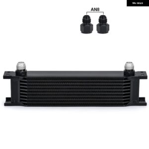 LIZHI - アルミ 汎用 エンジン トランス ミッション AN10 オイルクーラー 10列 10ANメス-AN6 AN8オス アダプター フィッティング付きLZ7010 - 2an8 fitting