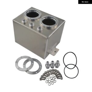 LIZHI RACING - 3L デュアル ビレット アルミ燃料サージタンク / サージタンク 044燃料 ポンプ なし シルバー ブラック LZ-TK84 - Silver