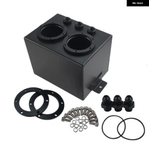 LIZHI RACING - 3L デュアル ビレット アルミ燃料サージタンク / サージタンク 044燃料 ポンプ なし シルバー ブラック LZ-TK84 - black