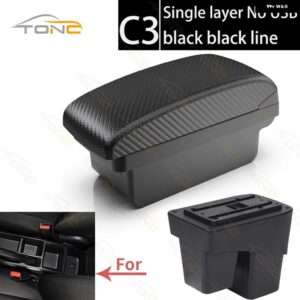 ホンダ ジャズ アームレスト ボックス ホンダ ジャズ 2 車用 アームレスト 2014-2020 2015 - 19 アーム 収納 ボックス カーアクセサリー - C3 Black line No USB