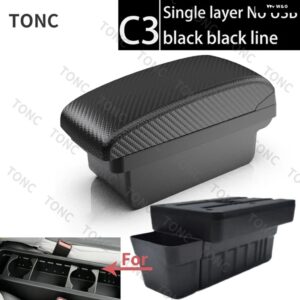 ホンダ アームレスト ボックス 2020 2021 2022カーセンター コンソール アームレスト 収納 ボックス USB付き - C3 Black line No USB