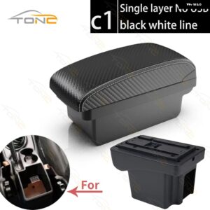 シボレー NIVA アームレスト レトロパーツ 車用 アームレスト ボックス 収納 ボックス 車内アクセサリー 充電USB - C1 White line NoUSB