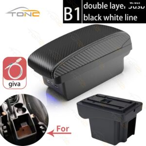 シボレー NIVA アームレスト レトロパーツ 車用 アームレスト ボックス 収納 ボックス 車内アクセサリー 充電USB - B1 White line 3 USB