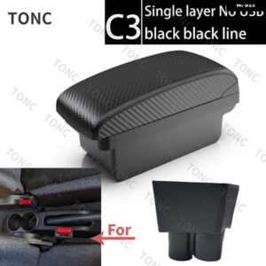 SUI ALTO アームレスト ボックス SUI ALTO車 アームレスト ボックス インナー カスタム USB充電灰皿センターカーアクセサリー - C3 Black line No USB